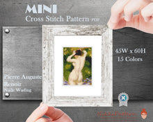 Mini cross stitch pattern Modern tiny art - Bather - by Pierre-Auguste Renoir - Tiny famous painting Small masterpiece Mini Famous Art PDF