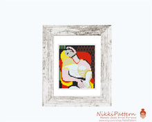 Mini cross stitch pattern Modern tiny art - The Dream - by Pablo Picasso Famous art Tiny miniature painting cross stitch Easy PDF pattern