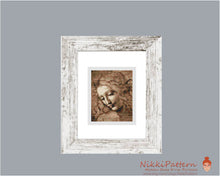 Mini cross stitch pattern Modern tiny art - La Scapigliata - by Leonardo da Vinci Famous art Tiny miniature painting cross stitch Easy PDF