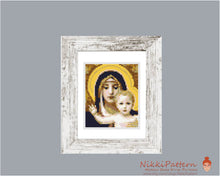 Mini Cross Stitch Pattern Art -The Madonna of the Lilies By Bouguereau Famous painting cross stitch PDF pattern Small Tiny Miniature picture