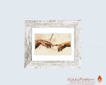 Mini Cross Stitch Pattern Art - Creation of Adam- by Michelangelo Famous painting PDF pattern Small Tiny Miniature Hands of Adam and God