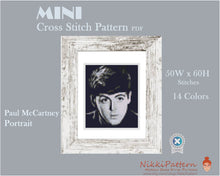 Mini cross stitch pattern Modern tiny art - Paul McCartney Portrait - Beatles Famous art Tiny miniature picture painting Small frame art