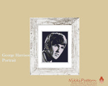 Mini cross stitch pattern Modern tiny art - George Harrison Portrait - Beatles Famous art Tiny miniature picture painting Small canvas art