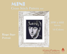 Mini cross stitch pattern Modern tiny art - Ringo Starr Portrait - Beatles Famous art Tiny miniature picture painting Small canvas art Easy