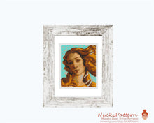 Mini Cross Stitch Pattern ART - Venus- by Botticelli Famous painting cross stitch PDF pattern Small Tiny Miniature art The Birth of Venus