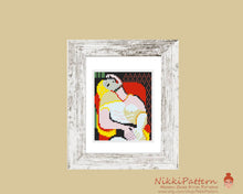 Mini cross stitch pattern Modern tiny art - The Dream - by Pablo Picasso Famous art Tiny miniature painting cross stitch Easy PDF pattern