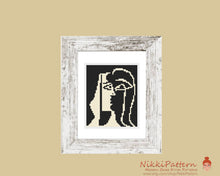 Mini cross stitch pattern Modern tiny art - The Kiss - by Pablo Picasso Famous art Tiny miniature painting cross stitch easy PDF pattern