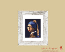 Mini cross stitch pattern Modern tiny art - Girl with a Pearl Earring by Vermeer Famous art miniature painting cross stitch easy PDF pattern