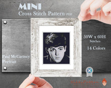 Mini cross stitch pattern Modern tiny art - Paul McCartney Portrait - Beatles Famous art Tiny miniature picture painting Small frame art