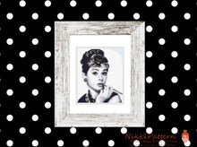 Mini cross stitch pattern Modern tiny art - Audrey Hepburn Portrait - Famous movie star Tiny miniature picture painting Small easy frame art