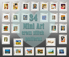 Mini cross stitch pattern Modern tiny art - Sorrowing Old Man by Vincent van Gogh Famous art miniature painting Easy beginner PDF chart