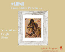 Mini Cross Stitch Pattern ART - Shoes- by Vincent van Gogh Famous painting masterpiece cross stitch PDF pattern Small Tiny Miniature art