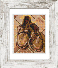 Mini Cross Stitch Pattern ART - Shoes- by Vincent van Gogh Famous painting masterpiece cross stitch PDF pattern Small Tiny Miniature art