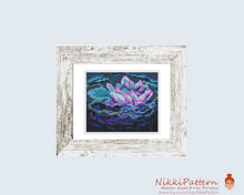 Mini Cross Stitch Pattern ART -Water Lilies- by  Claude Monet Famous painting cross stitch PDF pattern Small Tiny Miniature art