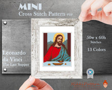 Mini cross stitch pattern Modern tiny art - Tha Last Supper - by Leonardo da Vinci Famous art Tiny miniature painting cross stitch PDF