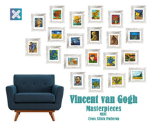 Set of 75 Mini Art Cross Stitch Patterns Mini masterpieces Starry night, Modern cross stitch bundle, Tiny famous paintings, Beginner pattern