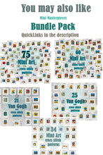 34 Mini Art Cross Stitch Patterns Mini masterpieces Starry night, Modern cross stitch bundle, Tiny famous paintings, Beginner pattern