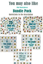 Mini Art Cross Stitch Patterns Set of 100 Mini masterpieces Starry night, Modern cross stitch bundle, Tiny famous paintings Beginner pattern